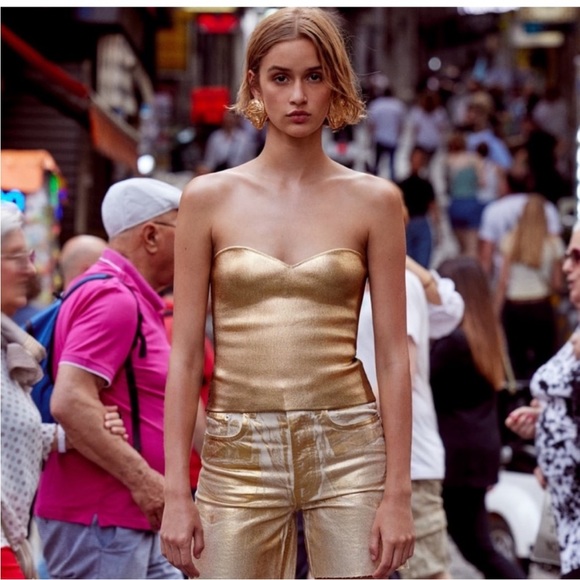 ZARA KNIT BUSTIER TOP - Picture 3 of 10